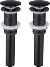 Black Sink Drain without Overflow, Bathroom Sink Stopper, Pop up Drain Vessel Si