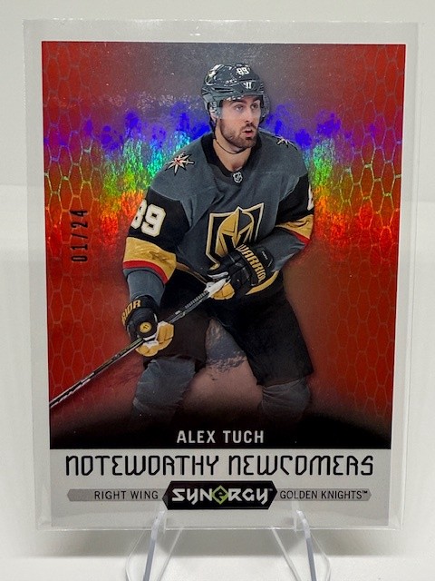 2017-18 Upper Deck Synergy #NN-26 Alex Tuch Noteworthy Newcomers - Red #/24