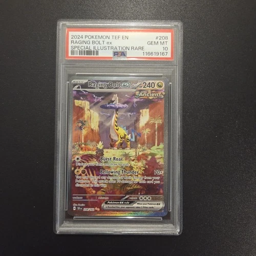 Pokemon Card - Raging Bolt EX 208/162 Illustration Rare Temporal Forces - PSA 10