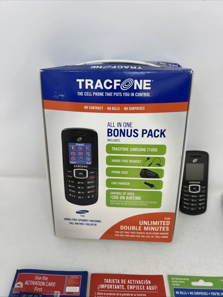 Samsung T105G - Black (TracFone) Prepaid GSM Cell Phone - All-in-One Bonus Pack - Image 2 of 4