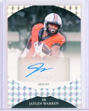 2022 Sage Aspire JAYLEN WARREN Silver Checker AUTO Autograph RC Rookie Steelers