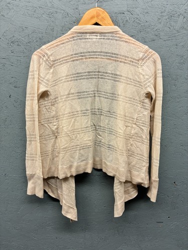 Club Monaco Cardigan Women’s XS Beige 100% Cashmere Open Front Lightweight - Picture 9 of 9