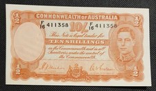 1939 Australia 1st 10 Shillings George VI R12 SHEEHAN/McFARLANE gXF  F/16 411358