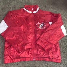 90s Cincinnati Reds White Red Apex One Size Medium Windbreaker Jacket