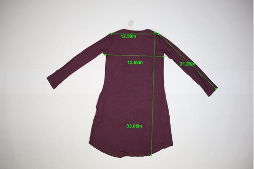 Kindred Bravely Maternity Betsy Ribbed Nursing Nightgown Burgundy Plum Womens SP - 第 4/7 張圖片
