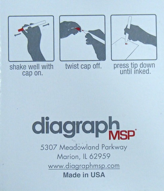 NEW Box Set of 12 Diagraph MSP GPX Classic Red Paint Drawing Pen