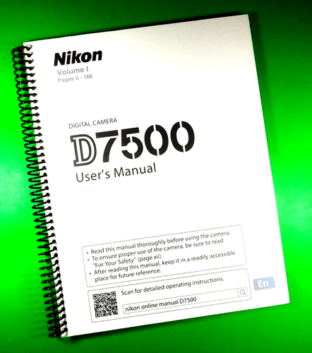 Manuale di riferimento del proprietario per fotocamera Nikon D7500 384 pagine con cover trasparenti - Foto 2 di 3