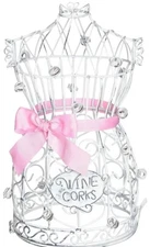Wine cork holder cage, Corset With Pink Ribbon