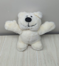 Russ Berrie Valentino Plush Small White Teddy Bear Vintage brown nose open arms