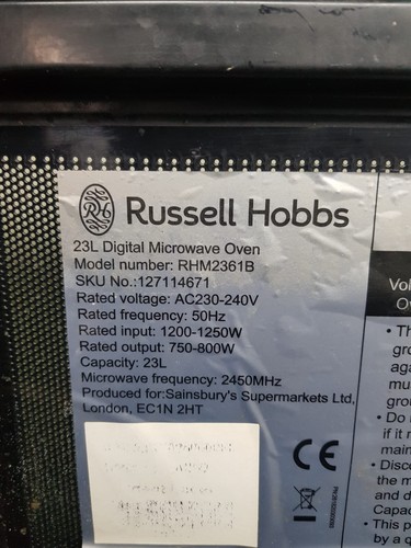 Replacement Parts for Russell Hobbs RHM2361B 23L Digital Microwave - Picture 38 of 67