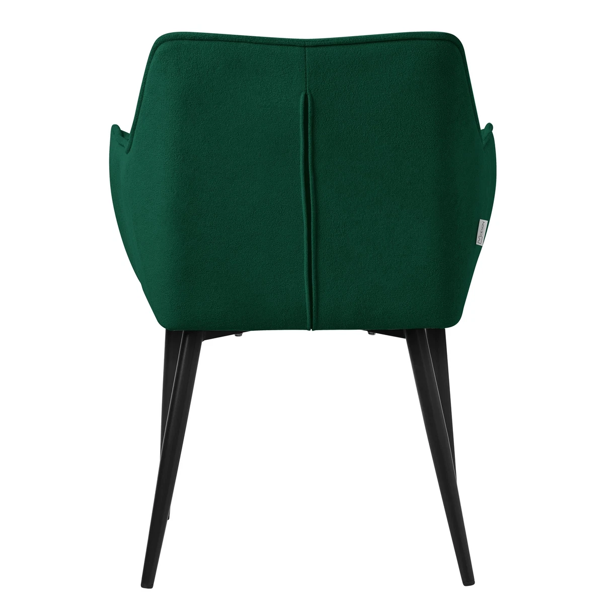 4x Sillas de comedor verde de tejido de rizo asiento ergonómico con patas metal