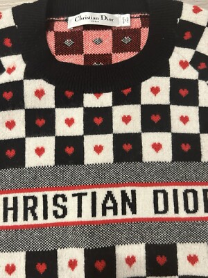 88% DIOR CHRISTIAN ハート柄セーター Dior Christian CASHMERE eBay | XS Sweater Hearts レディースウェア