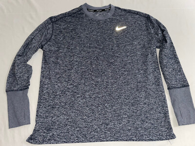 nike men's element crew running long sleeve tee
