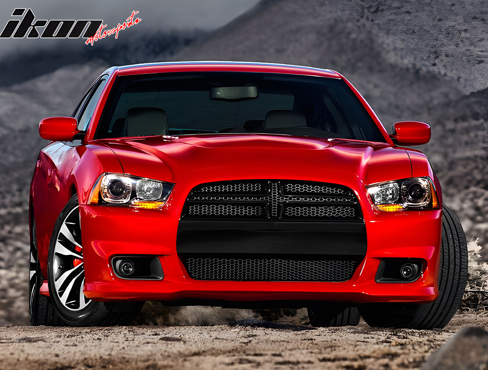Fits 11-14 Dodge Charger SRT8 Front Bumper Cover Conversion + Grilles W/O ACC PP