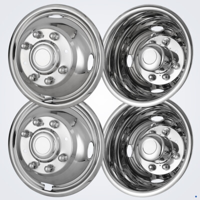 17'' Dually Stainless Wheel Simulators Hub Cap For 2005-2025 Ford F-350 Trim Ring