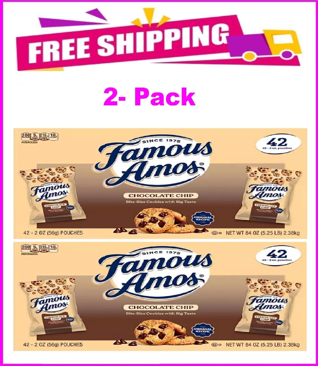 2-Pack Famous Amos Chocolate Chip Cookies, 42 FREE