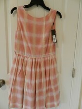 Marc by Marc Jacobs NWT Women's Dress in Blurred Gingham Piggy Pink Size 4