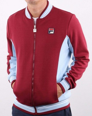 claret and blue tracksuit top