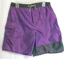Radical Reef Iridescent Boys Pockets Tie Waist Mesh Lined Swim Trunks M 8 EUC