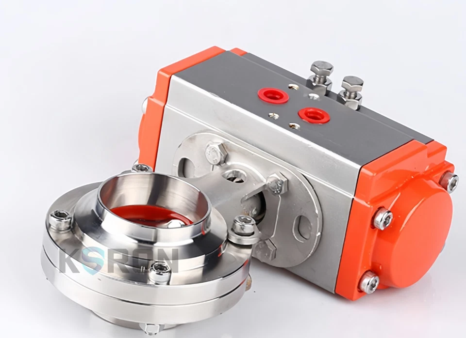 3-дюймовый санитарный сварной пневматический дроссельный клапан пищевого класса Ø76 мм SS316 - Изображение 4 из 4