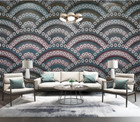 3D Modern Geometry Water Pattern Self-adhesive Removeable Wallpaper Wall Mural