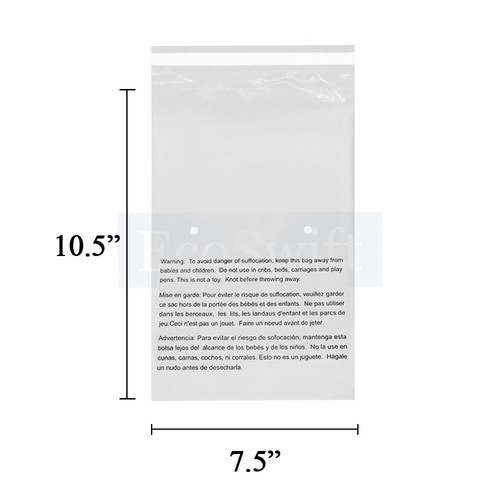 1-10000 7,5x10,5 EcoSwift Autosigillante Soffocamento Avviso Trasparente Poly Sacchetto Spedizione Gratuita - Foto 51 di 78