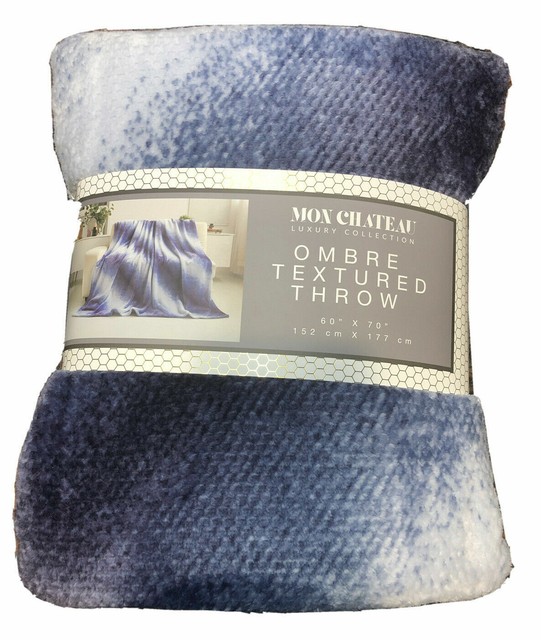Throw Blanket Lilac Mon Chateau Ombre Textured 60" x 70" Polyester New