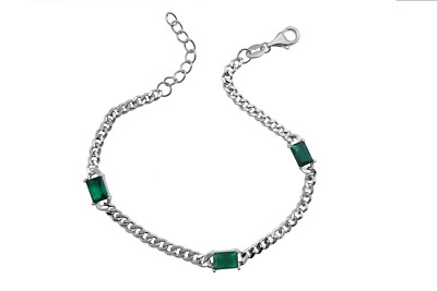 REFLEXION DIAMONDS Armband smaragdfarbene Zirkonia 925 Silber UVP59,- ca. 3,8gr.