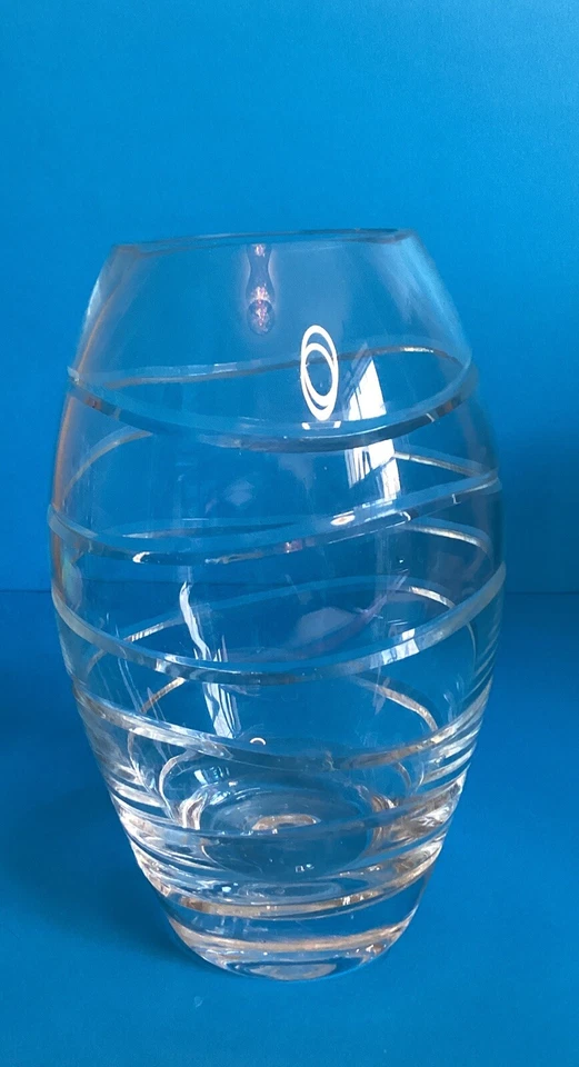 Jarrón de cristal LSA International hecho a mano soplado a boca en Polonia remolino 8" de alto Foto 4 de 4