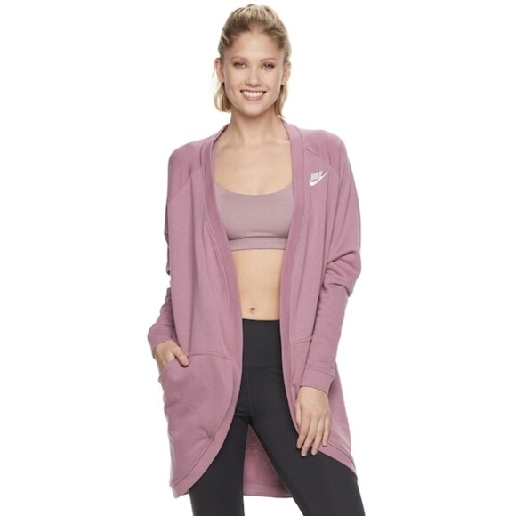 Nike purple cocoon long cardigan sweater size med | eBay