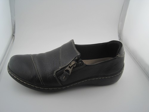Clark’s Collection Women’s Size 9 Black Casual Leather Zipper Flat Loafers Shoes - Picture 8 of 10