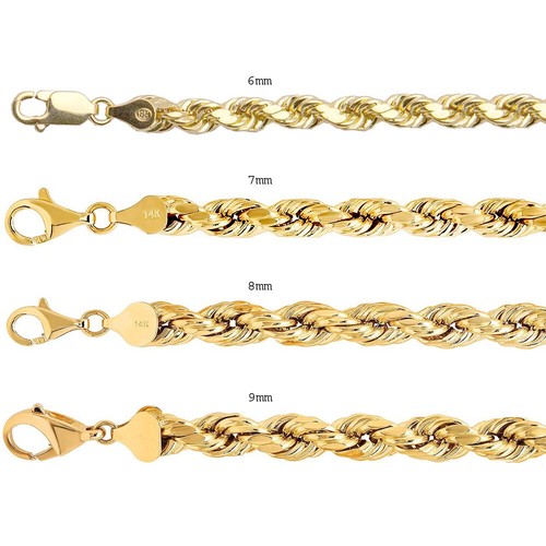 14k Yellow Gold Rope Chain Twist Link 