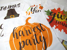 4 Fall Pillow Covers Pillowcase Autumn Thanksgiving Decor 18" Square W/ Zipper M