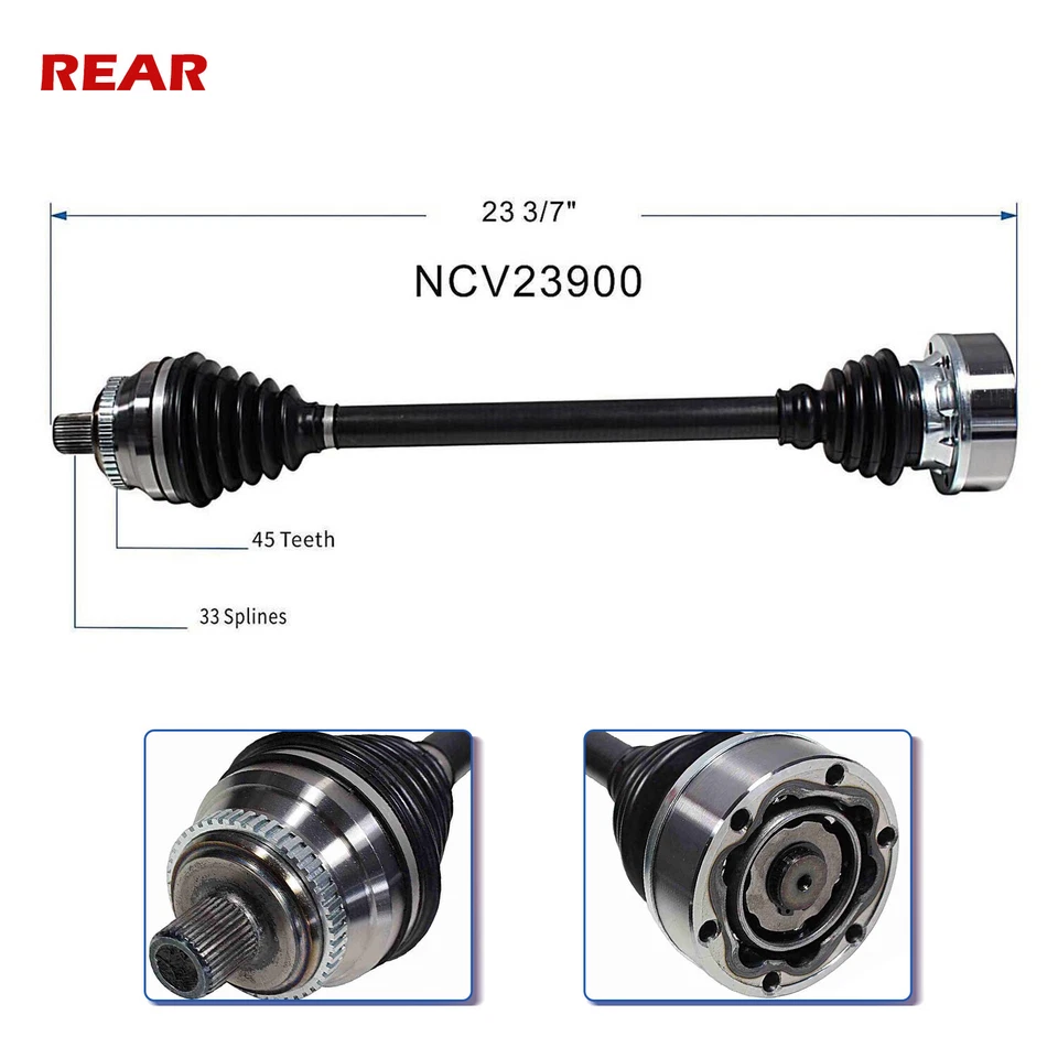 Conjunto de eje trasero CV para 93-02 Audi A4 Quattro, Audi S4, Audi 90 Quattro Foto 2 de 4