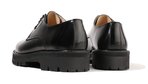 Firenze Atelier Para Hombre Cuero Negro con Cordones Oxford Gruesos Derby Zapatos Suela Vibram - Imagen 17 de 19
