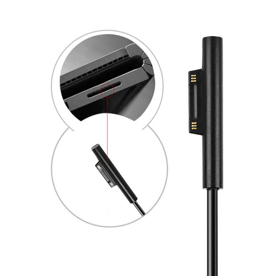 USB-Type 3.1 C Female PD Charging Power Cable PVC 15V/3A for Microsoft Surface - Image 4 of 4