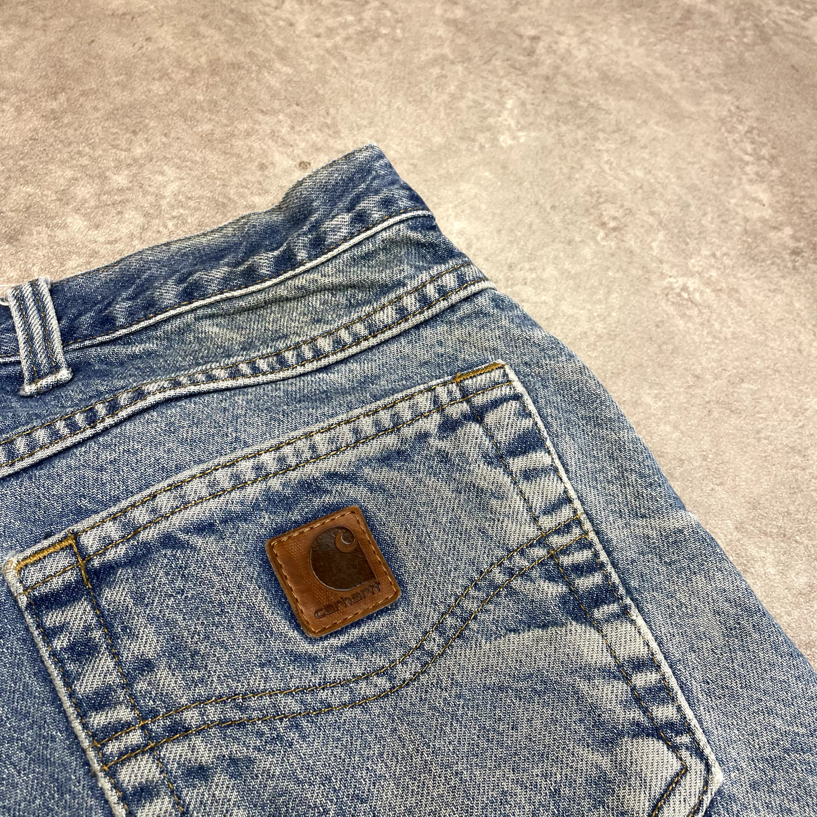 Carhartt Jeans Mens Relaxed Fit Carpenter Denim Workwear Trousers, Blue, 46” image 7