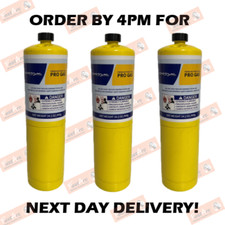 3 X MAPP MAP PRO PLUS GAS DISPOSABLE BOTTLE PLUMBERS BURNER CYLINDER 400G