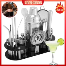 New 23 PCS Pro Cocktail Shaker Set Drink Maker Mixer Bar Tool Bartender Kit US