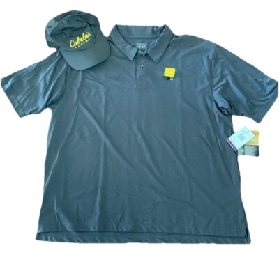#ad Cabela#x27;s Hat amp; Men#x27;s 2XL Short Sleeve Gray Tactical Polo Shirt NWT dri relesase $19.98