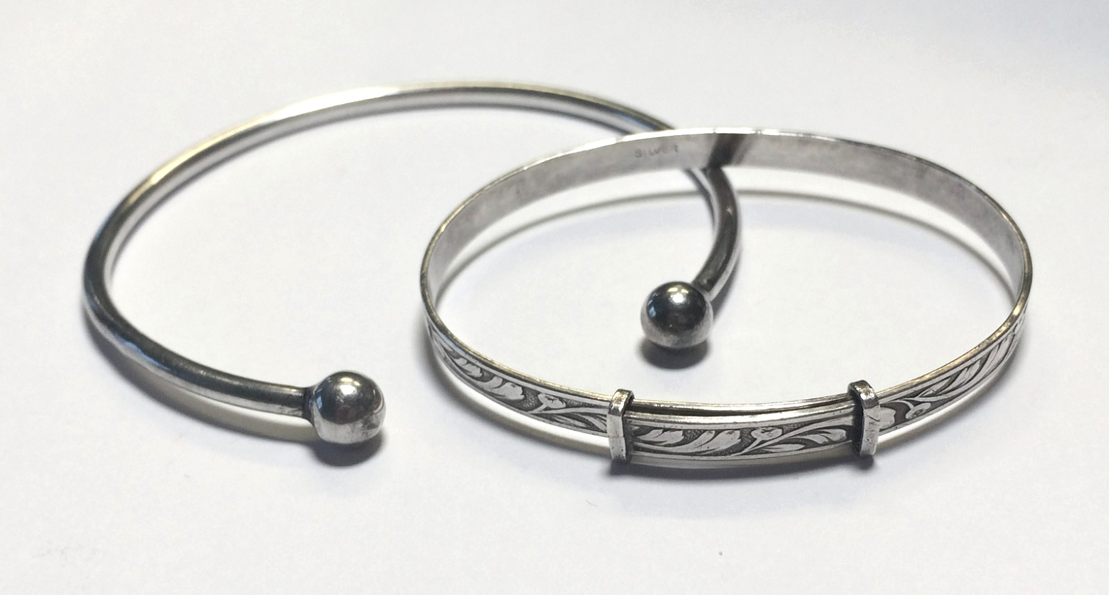 Antique Solid Sterling Silver Heirloom Bangles. H… - image 2