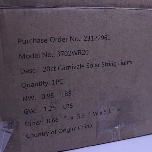 Smart Solar Carnivale Solar String Light Cool White 3702WR20 - Picture 2 of 4