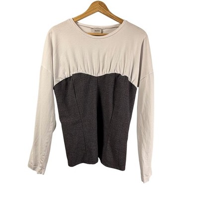 Maeve Anthropologie Twofer Corset Top Houndstooth Mixed Media Smocking Womens L