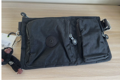 Kipling Presto Up 2 in One Tasche Tonal Schwarz Neu Davina Affe Schulter/Taille b