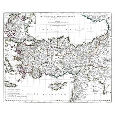 Historic Map - Asia Minor Syria - D'Anville 1799 - Vintage Wall Art