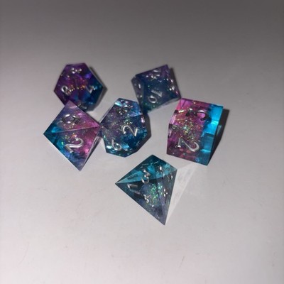 Sirius Dice Poly Set - Cotton Candy Glowworm (6) Used
