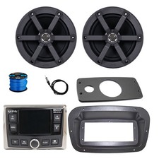 Infinity Marine Radio, ANT, 2x 6.5" 100W Black Speaker w/Wire,Spa Bezel, Adapter