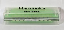 Pier 1 Imports Translucent Green 10-Hole Diatonic Harmonica with Clear Case