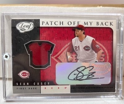 2005 Leaf Patch Off My Back Sean Casey Auto Patch Relic SB 34 #/10 Reds