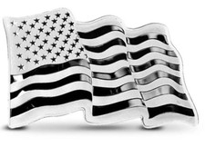 WAVY AMERICAN FLAG SILVER BAR 1 Oz .999 Fine Silver Old Glory God Bless the USA 90.00 per troy oz